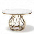 Round marble coffee table with gold metal base 80 x 80 x 45cm
