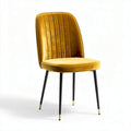 Velvet dining chair with black steel legs and gold accents 45 x 50 x 80cm