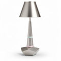 Metal table lamp with geometric base and metal shade 25 x 25 x 50cm
