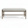 Upholstered bench with metal frame in neutral gray for entryway 100 x 50 x 40cm